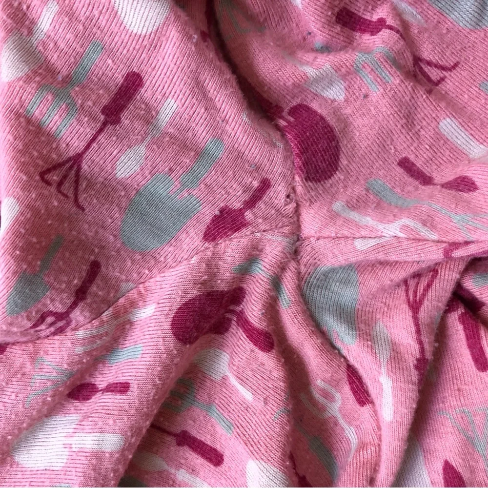 Kickee Pants Pink pajama set with garden tools 10